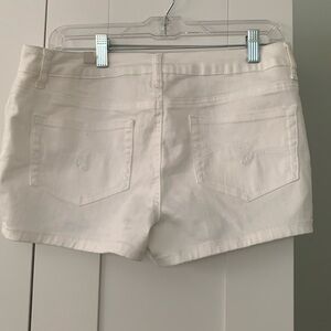 Classic White Denim Short. Comfortable cotton material.